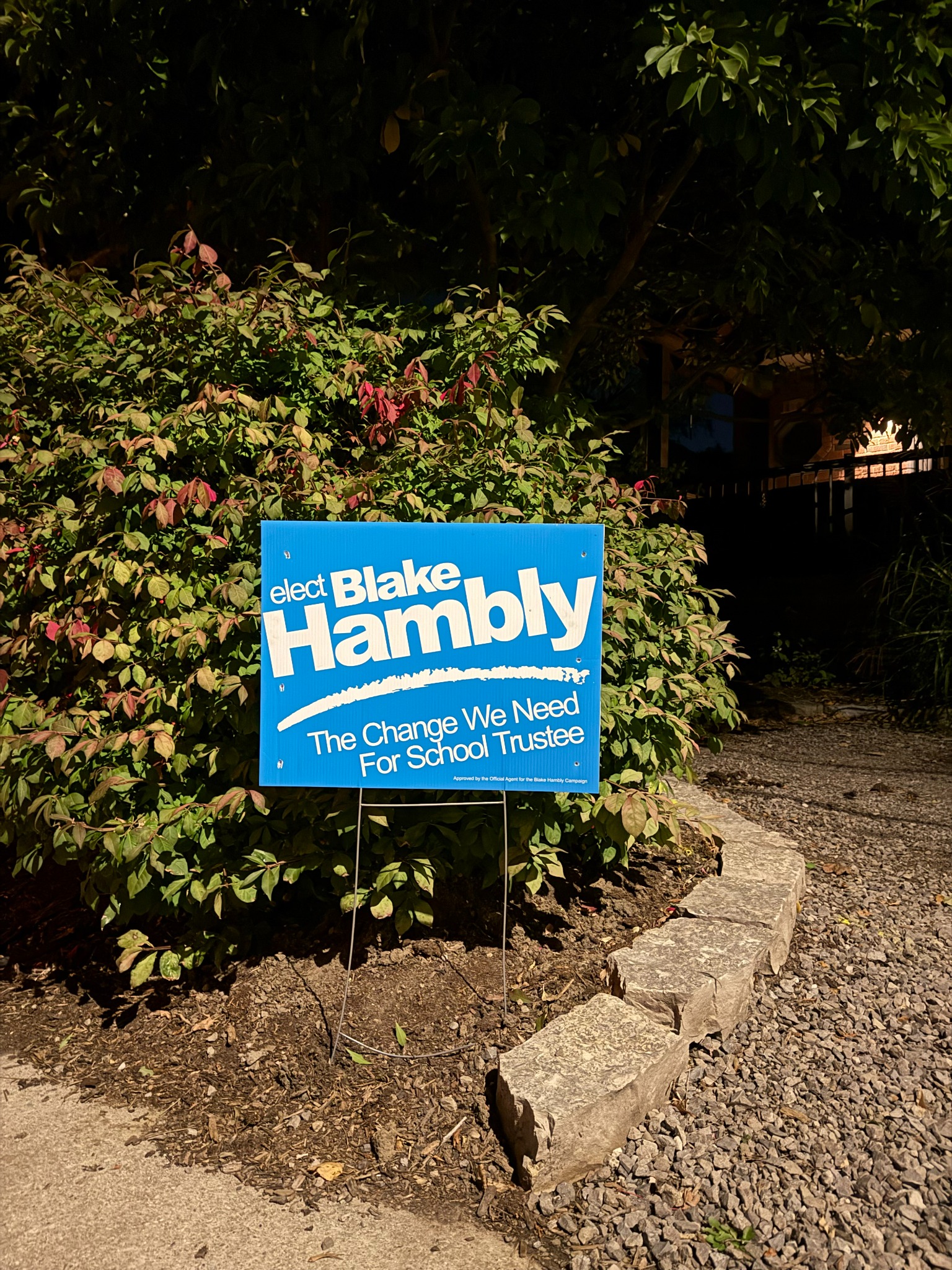 Blake Hambly campaign lawn sign